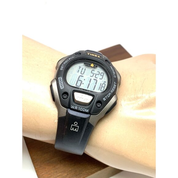 Timex Men's Watch T5E901 Ironman Quartz 38mm Digital Indiglo Black Rubber Strap - Picture 5 of 14